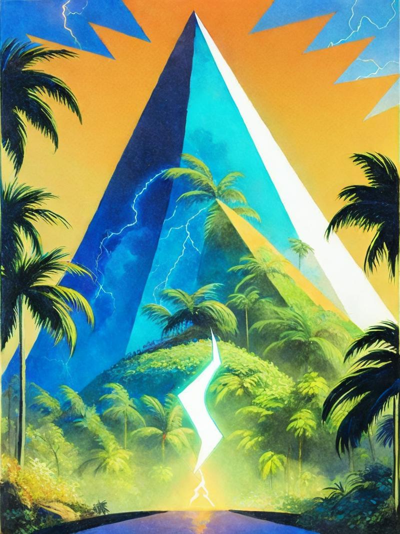 00806-3214314066-a painting of a pyramid in the jungle with a lightning bolt coming out of it by Ralph Bakshi.png